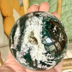 Natural Moss Agate Sphere